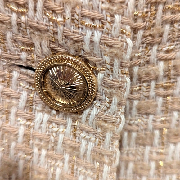 Zara cropped woven jacket with gold metallic threads. Size M. - Picture 5 of 7